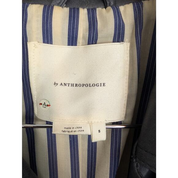 Anthropologie Vegan Leather Jacket Peplum Asymmetrical Moto Gray Size S - Picture 12 of 14